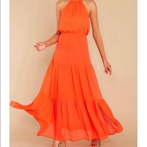 Halter tiered maxi dress